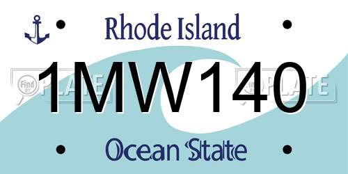 1MW140 Rhode Island License Plate
