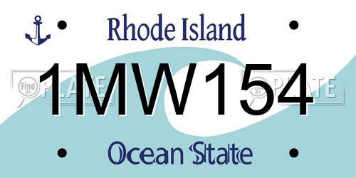 1MW154 Rhode Island License Plate