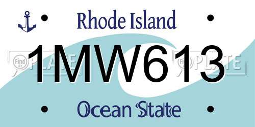 1MW613 Rhode Island License Plate
