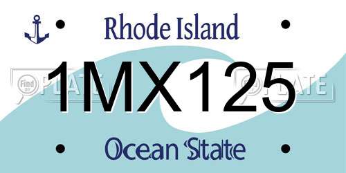1MX125 Rhode Island License Plate