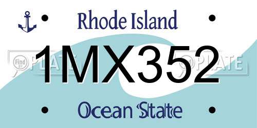 1MX352 Rhode Island License Plate
