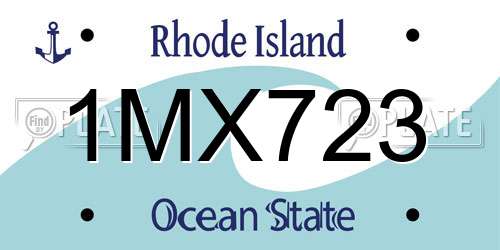 1MX723 Rhode Island License Plate