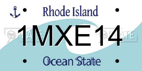 1MXE14 Rhode Island License Plate