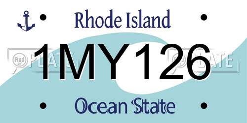 1MY126 Rhode Island License Plate