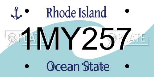 1MY257 Rhode Island License Plate