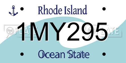 1MY295 Rhode Island License Plate