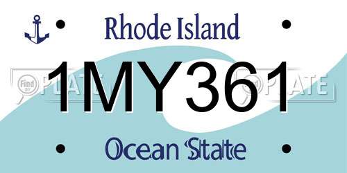 1MY361 Rhode Island License Plate