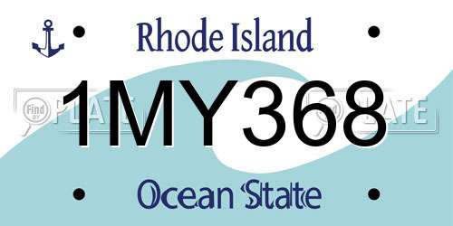 1MY368 Rhode Island License Plate