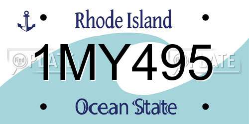 1MY495 Rhode Island License Plate