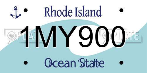 1MY900 Rhode Island License Plate