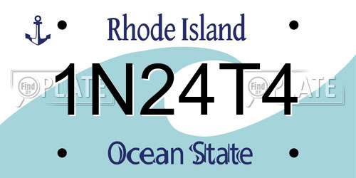 1N24T4 Rhode Island License Plate