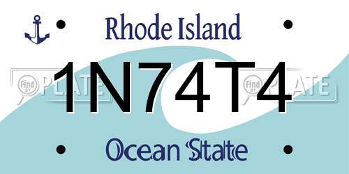 1N74T4 Rhode Island License Plate