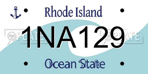 1NA129 Rhode Island License Plate