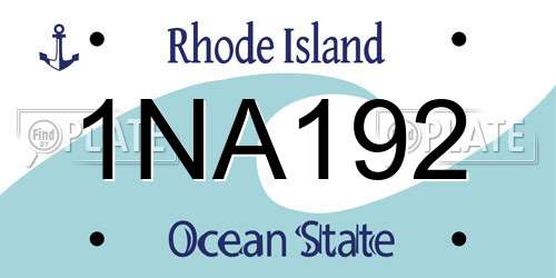 1NA192 Rhode Island License Plate