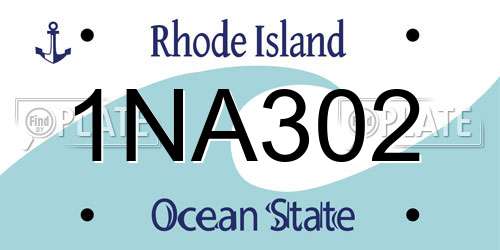1NA302 Rhode Island License Plate