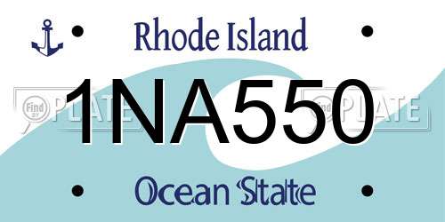 1NA550 Rhode Island License Plate