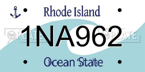 1NA962 Rhode Island License Plate