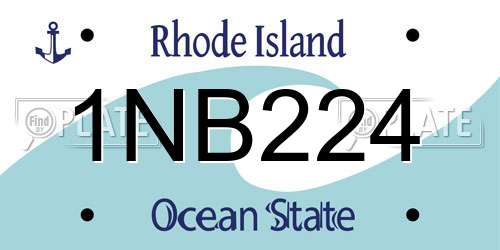 1NB224 Rhode Island License Plate