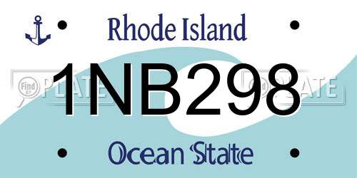 1NB298 Rhode Island License Plate