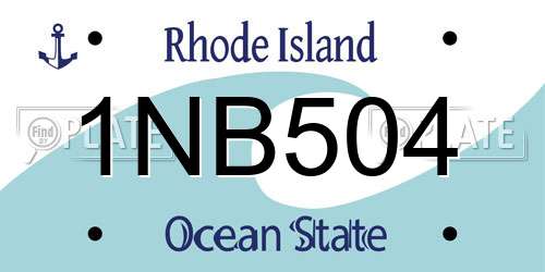 1NB504 Rhode Island License Plate