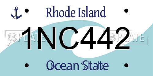 1NC442 Rhode Island License Plate