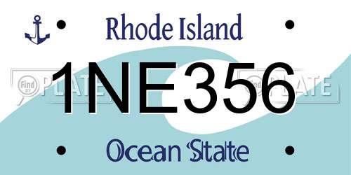 1NE356 Rhode Island License Plate