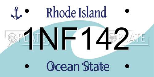 1NF142 Rhode Island License Plate