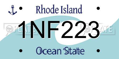 1NF223 Rhode Island License Plate