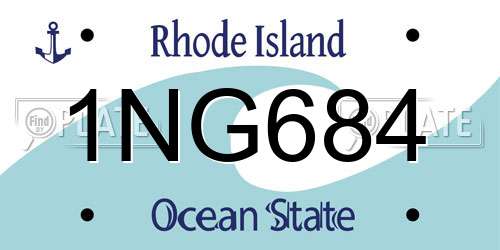 1NG684 Rhode Island License Plate