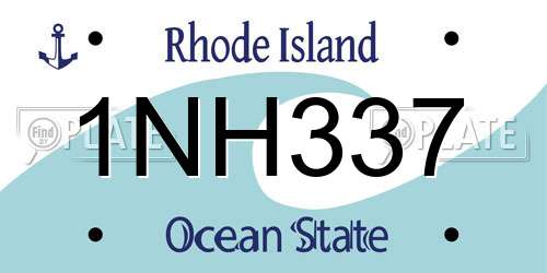 1NH337 Rhode Island License Plate