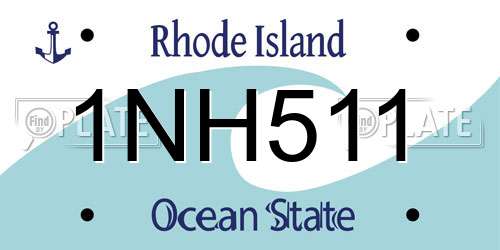 1NH511 Rhode Island License Plate