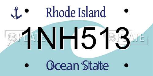 1NH513 Rhode Island License Plate