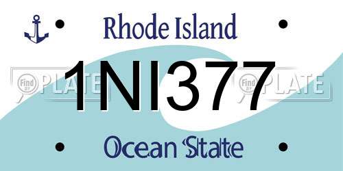 1NI377 Rhode Island License Plate
