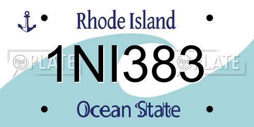 1NI383 Rhode Island License Plate