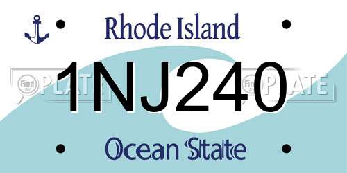 1NJ240 Rhode Island License Plate