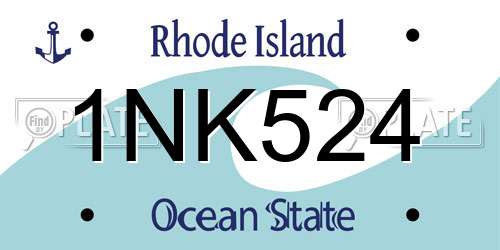 1NK524 Rhode Island License Plate