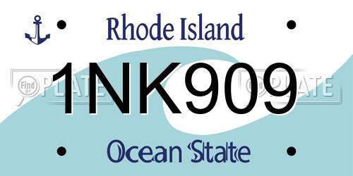 1NK909 Rhode Island License Plate