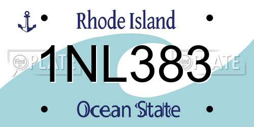 1NL383 Rhode Island License Plate