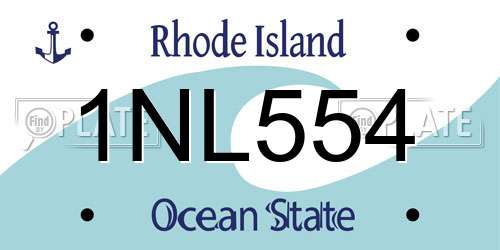 1NL554 Rhode Island License Plate