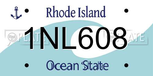 1NL608 Rhode Island License Plate
