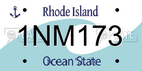 1NM173 Rhode Island License Plate