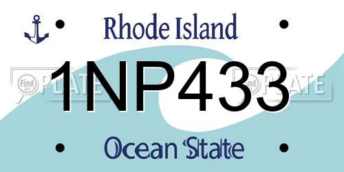 1NP433 Rhode Island License Plate