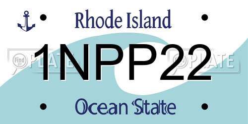 1NPP22 Rhode Island License Plate