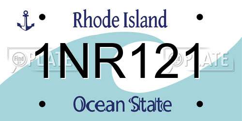 1NR121 Rhode Island License Plate