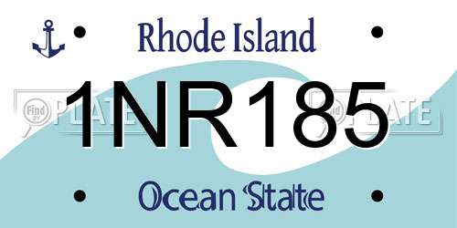 1NR185 Rhode Island License Plate