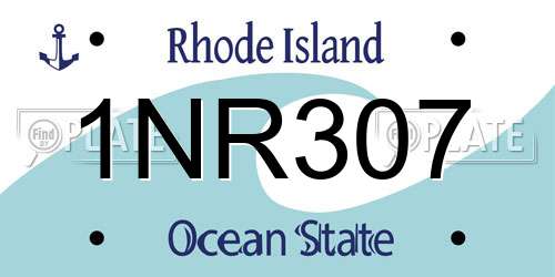 1NR307 Rhode Island License Plate