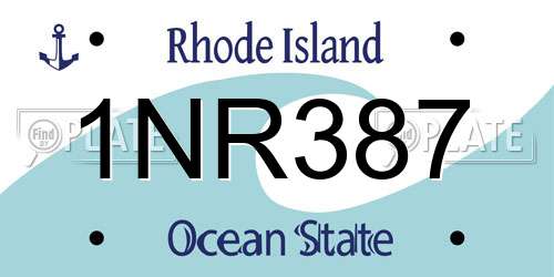 1NR387 Rhode Island License Plate