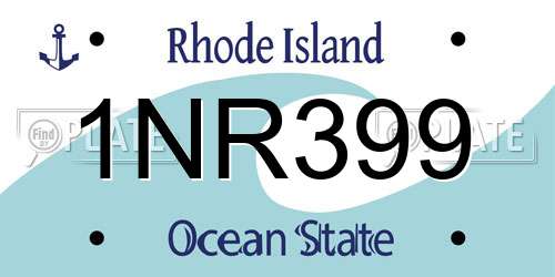 1NR399 Rhode Island License Plate