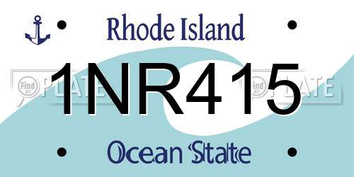 1NR415 Rhode Island License Plate