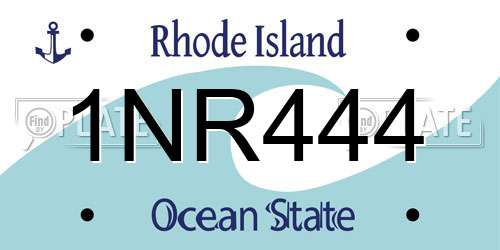 1NR444 Rhode Island License Plate